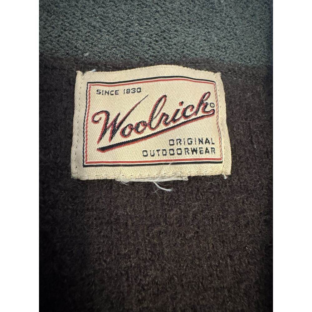 Vintage Woolrich Women’s XL Brown Long Zip Coat Olive Collar Cottagecore - Picture 9 of 11